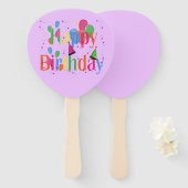 Herzlichen Glückwunsch zum Geburtstag mit Ballons Fächer (Vorne und Hinten)