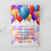 Herzlichen Glückwunsch zum Geburtstag mit Balloons Karte (Innenseite)