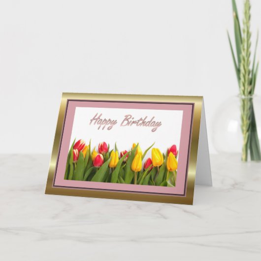 Herzlichen Glückwunsch zum Geburtstag mit Blume Karte (Vorderseite)