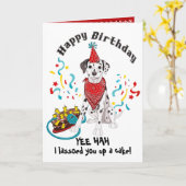 Herzlichen Glückwunsch zum Geburtstag mit Dalmatin Karte (Gelbe Blume)