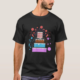 Herzlichen Glückwunsch zum Geburtstag mit Feuerwer T-Shirt