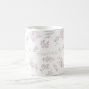 Herzlichen Glückwunsch zum Geburtstag mit floralem Kaffeetasse