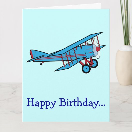 Herzlichen Glückwunsch zum Geburtstag mit Flugzeug Karte (Vorderseite)