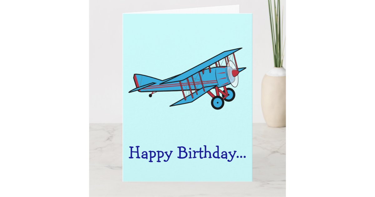 Herzlichen Glückwunsch zum Geburtstag mit Flugzeug Karte Zazzle.de