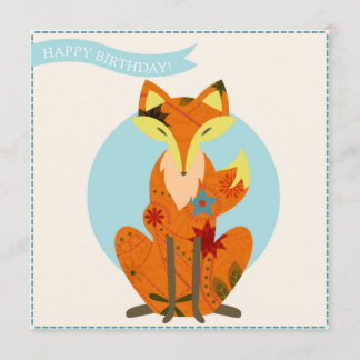 Herzlichen Glückwunsch zum Geburtstag mit Fuchs Karte