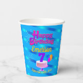 Herzlichen Glückwunsch zum Geburtstag mit glänzend Pappbecher (Rückseite)