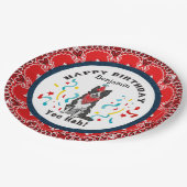 Herzlichen Glückwunsch zum Geburtstag mit Ihrer Bo Pappteller (Schrägansicht)