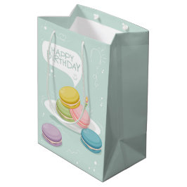 Herzlichen Glückwunsch zum Geburtstag mit Macaron Mittlere Geschenktüte