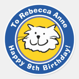 Herzlichen Glückwunsch zum Geburtstag mit Name & A Runder Aufkleber