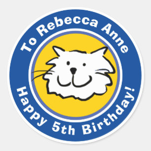 Herzlichen Glückwunsch zum Geburtstag mit Name &  Runder Aufkleber