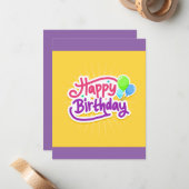 Herzlichen Glückwunsch zum Geburtstag! Mitteilungskarte (Vorderseite/Rückseite Beispiel)