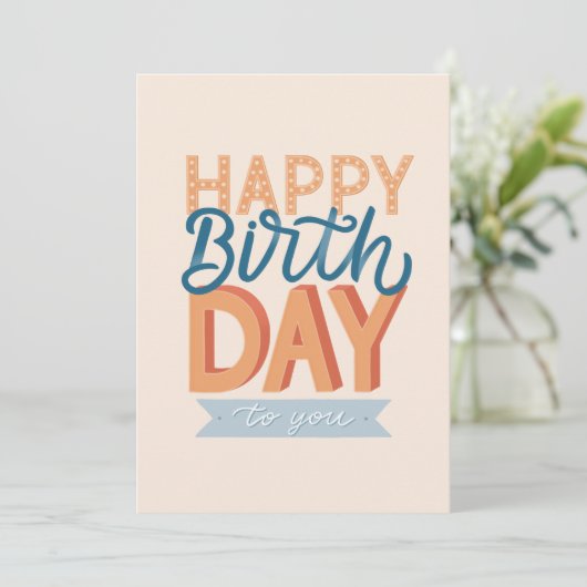 Herzlichen Glückwunsch zum Geburtstag. Moderner Fr (Stehend Vorderseite)