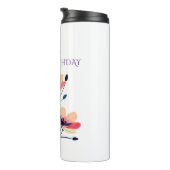 Herzlichen Glückwunsch zum Geburtstag, Name, Blume Thermosbecher (Nach rechts gedreht)