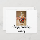Herzlichen Glückwunsch zum Geburtstag Nancy Postkarte (Vorne/Hinten)