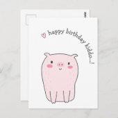 Herzlichen Glückwunsch zum Geburtstag...! Niedlich Postkarte (Vorne/Hinten)