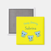 Herzlichen Glückwunsch zum Geburtstag niedliche bl Magnet (Vorderseite/Rückseite)