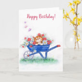 Herzlichen Glückwunsch zum Geburtstag, niedliche K Karte (Gelbe Blume)