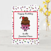 Herzlichen Glückwunsch zum Geburtstag, Niedlicher Karte (Gelbe Blume)