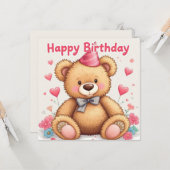 Herzlichen Glückwunsch zum Geburtstag Niedlicher T Karte (Vorderseite/Rückseite Beispiel)