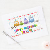 Herzlichen Glückwunsch zum Geburtstag, Owls, Rechteckiger Aufkleber (Umschlag)