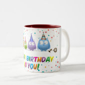 Herzlichen Glückwunsch zum Geburtstag, Owls, Zweifarbige Tasse (VorderseiteRechts)