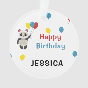 Herzlichen Glückwunsch zum Geburtstag Panda Bär we Ornament