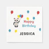 Herzlichen Glückwunsch zum Geburtstag Panda Bär we Serviette (Vorderseite)