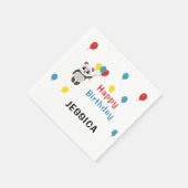 Herzlichen Glückwunsch zum Geburtstag Panda Bär we Serviette (Ecke)