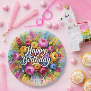 Herzlichen Glückwunsch zum Geburtstag Pappteller