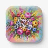 Herzlichen Glückwunsch zum Geburtstag Pappteller (Vorderseite)