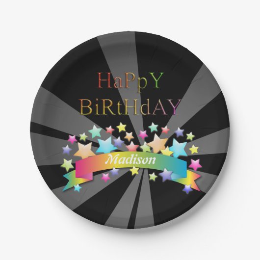 Herzlichen Glückwunsch zum Geburtstag Pappteller (Vorderseite)