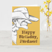 Herzlichen Glückwunsch zum Geburtstag, Pardner! Karte (Gelbe Blume)