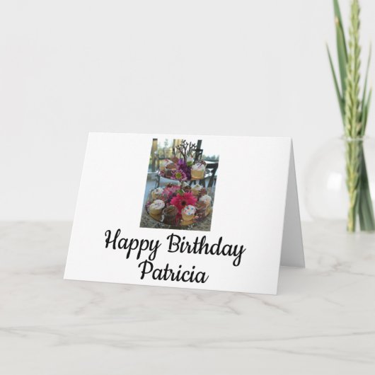Herzlichen Glückwunsch zum Geburtstag Patricia Karte (Vorderseite)