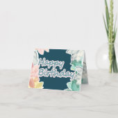 Herzlichen Glückwunsch zum Geburtstag Pink Blue Te Karte (Vorderseite)