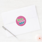 Herzlichen Glückwunsch zum Geburtstag Pink Panka D Runder Aufkleber (Umschlag)