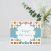 Herzlichen Glückwunsch zum Geburtstag (Poka-Punkte Postkarte (Stehend Vorderseite)