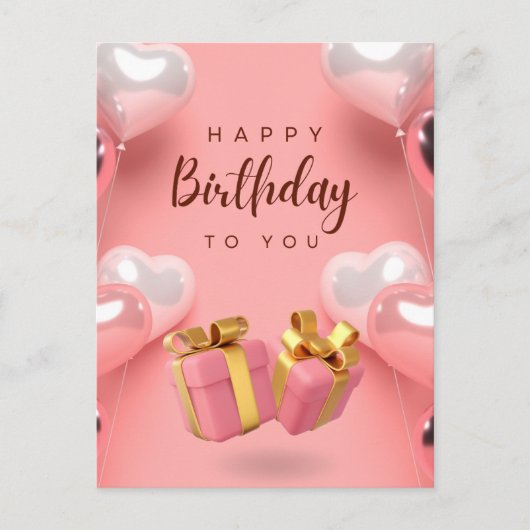 Herzlichen Glückwunsch zum Geburtstag Postkarte (Vorderseite)