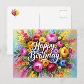 Herzlichen Glückwunsch zum Geburtstag Postkarte (Vorne/Hinten)