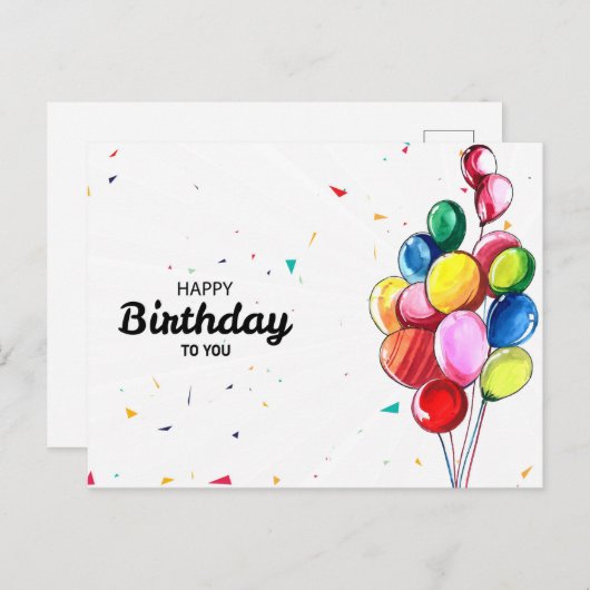 Herzlichen Glückwunsch zum Geburtstag! Postkarte (Vorne/Hinten)