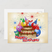 Herzlichen Glückwunsch zum Geburtstag Postkarte (Vorne/Hinten)