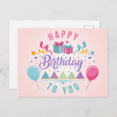 Herzlichen Glückwunsch zum Geburtstag Postkarte (Vorne/Hinten)