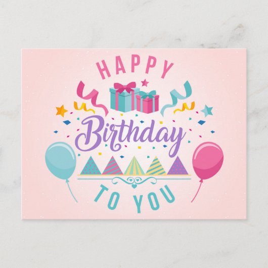 Herzlichen Glückwunsch zum Geburtstag Postkarte (Vorderseite)