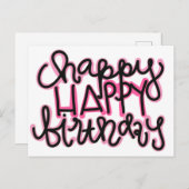 Herzlichen Glückwunsch zum Geburtstag Postkarte (Vorne/Hinten)