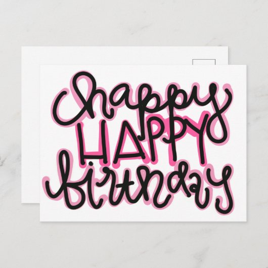 Herzlichen Glückwunsch zum Geburtstag Postkarte (Vorne/Hinten)