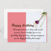 Herzlichen Glückwunsch zum Geburtstag Postkarte (Vorne/Hinten)