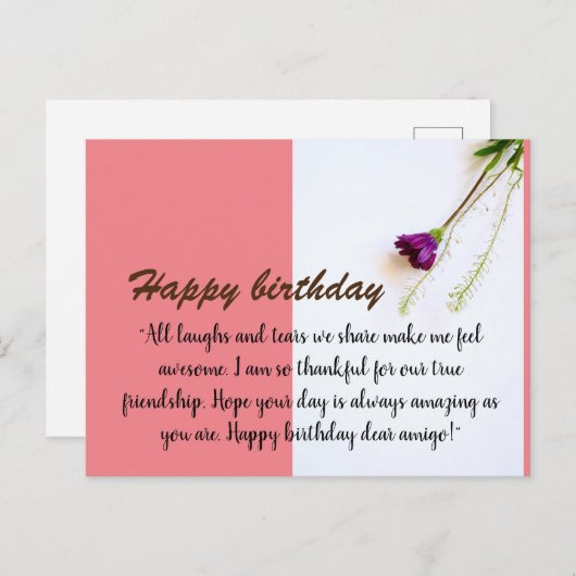 Herzlichen Glückwunsch zum Geburtstag Postkarte (Vorne/Hinten)