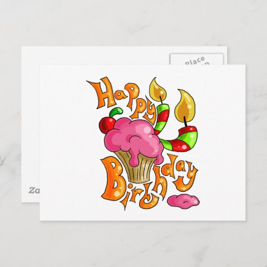 Herzlichen Glückwunsch zum Geburtstag Postkarte (Vorne/Hinten)