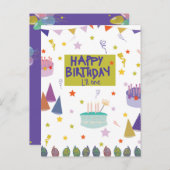 Herzlichen Glückwunsch zum Geburtstag Postkarte (Vorne/Hinten)
