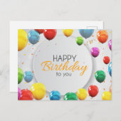 Herzlichen Glückwunsch zum Geburtstag! Postkarte (Vorne/Hinten)