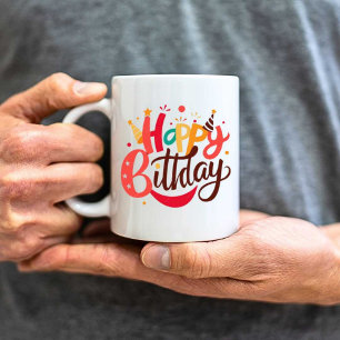 Herzlichen Glückwunsch zum Geburtstag Print Modern Kaffeetasse